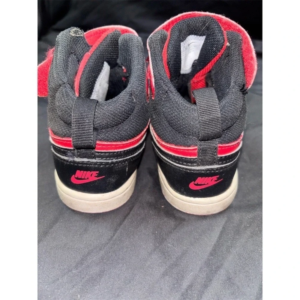 Nike Court Borough Mid 2 Toddler Mid Top Sneakers Black/Red Size 12.5C